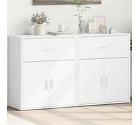 vidaXL Buffets 2 pcs blanc 60x31x70 cm bois d'ingénierie, armoire de rangement, meuble d'entrée, meuble d'appoint, meuble de 3276539 Blanc G