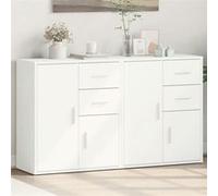 vidaXL Buffets 2 pcs blanc 60x31x70 cm bois d'ingénierie, armoire de rangement, meuble d'entrée, meuble d'appoint, meuble de 3276560 Blanc G