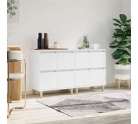 vidaXL Buffets 2 pcs blanc 60x35x70 cm bois d'ingénierie