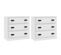 vidaXL Buffets 2 pcs blanc bois d'ingénierie