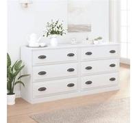 vidaXL Buffets 2 pcs blanc bois d'ingénierie3185239 Blanc G