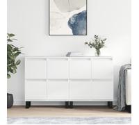vidaXL Buffets 2 pcs 3190183 - Blanc brillant en bois d'ingénierie
