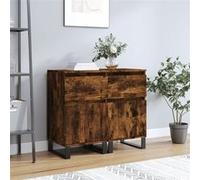 vidaXL Buffets 2 pcs chêne fumé 40x35x70 cm bois d'ingénierie831175 Marron G
