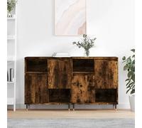 vidaXL Buffets 2 pcs chêne fumé bois d'ingénierie Marron