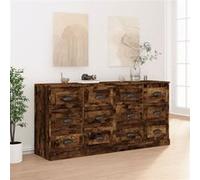 vidaXL Buffets 2 pcs 70x35,5x67,5 cm - Chêne fumé