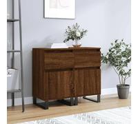 VIDAXL Buffets 2 pcs chêne marron 40x35x70 cm