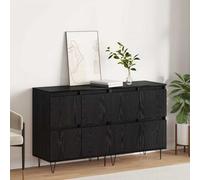 vidaXL Buffets 2 pcs Chêne noir 120 x 35 x 70 cm Bois d'ingénierie