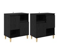 vidaXL Buffets 2 pcs Chêne noir 60 x 35 x 70 cm Bois d'ingénierie