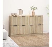 vidaXL Buffets 2 pcs Armoires de rangement 60×30×70 cm Chêne Sonoma Bois d'ingénierie