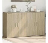 vidaXL Buffets 2 pcs chêne sonoma 60x31x70 cm bois d'ingénierie Marron