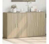 vidaXL Buffets 2 pcs chêne sonoma 60x31x70 cm bois d'ingénierie Marron