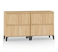 vidaXL Buffets 2 pcs chêne sonoma 60x35x70 cm bois d'ingénierie Marron