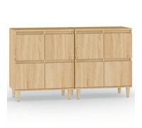 vidaXL Buffets 2 pcs chêne sonoma 60x35x70 cm bois d'ingénierie Marron