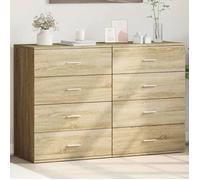 vidaXL Buffets 2 pcs chêne sonoma 60x39x80 cm bois d'ingénierie, armoire de rangement, meuble d'entrée, meuble d'appoint 3276625 Marron G