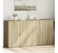 vidaXL Buffets 2 pcs chêne sonoma 79x38x80 cm bois d'ingénierie, armoire de rangement, meuble d'entrée, meuble d'appoint 3276604