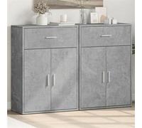 vidaXL Lot de 2 buffets Gris béton Bois d'ingénierie 60x30x84 cm 3276598
