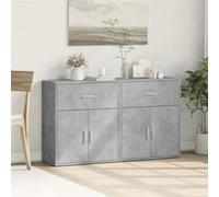 vidaXL Buffets 2 pcs gris béton 60x31x70 cm bois d'ingénierie, armoire de rangement, meuble d'entrée, meuble d'appoint, 3276549 Gris G