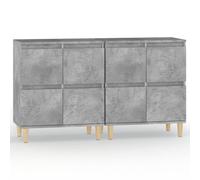 vidaXL Buffets 2 pcs gris béton 60x35x70 cm bois d'ingénierie