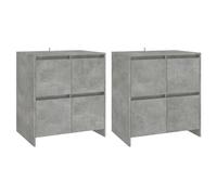 vidaXL Buffets 2 pcs Gris béton 70x41x75 cm Aggloméré