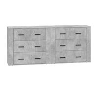 vidaXL Buffets 2 pcs gris béton bois d'ingénierie