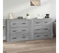 vidaXL Buffets 2 pcs sonoma gris bois d'ingénierie