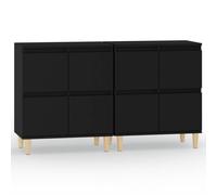 vidaXL Buffets 2 pcs noir 60x35x70 cm bois d'ingénierie