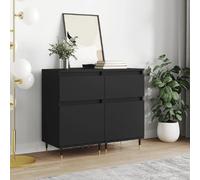 vidaXL Buffets 2 pcs Noir 831135
