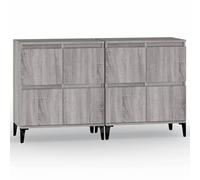 vidaXL Buffets 2 pcs sonoma gris 60x35x70 cm bois d'ingénierie