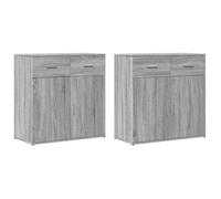 vidaXL Buffet Sonoma gris bois d'ingénierie 79x38x80 cm Lot de 2