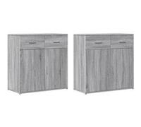 vidaXL Buffet Sonoma gris bois d'ingénierie 79x38x80 cm Lot de 2
