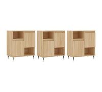 vidaXL Buffets 3 pcs, Armoires de Salon avec Rangement, Organisateur de Maison Salle de Séjour Intérieur, Moderne, Chêne Sonoma Bois d'Ingénierie