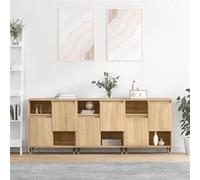 vidaXL – Buffets 3 pcs – Armoires de salon modernes avec rangement, Chêne Sonoma (bois d'ingénierie)