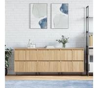 vidaXL Buffets 3 pcs, Armoires de Salon avec Rangement, Organisateur de Maison Salle de Séjour Intérieur, Moderne, Chêne Sonoma Bois d'Ingénierie 3190200 Marron G
