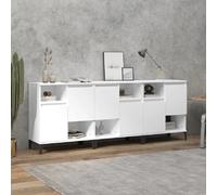 vidaXL Buffets 3 pcs - Blanc - Bois d'ingénierie