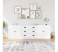 vidaXL Buffets 3 pcs Bois d'ingénierie Blanc 210x35,5x67,5 cm