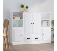 vidaXL Buffets Lot de 3 – Bois d'ingénierie blanc
