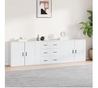 vidaXL Buffets 3 pcs Blanc Bois d'ingénierie 3185399