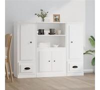 vidaXL Buffets 3 pcs blanc bois d'ingénierie