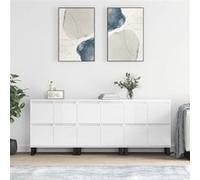 vidaXL Buffets 3 pcs blanc brillant bois d'ingénierie