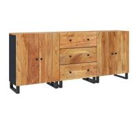 Vidaxl Buffets 3 Pcs Bois D'acacia Solide (345227x2+345230) Marron