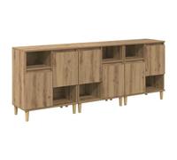 Vidaxl Buffets 3 Pcs Chêne Artisanal 60 X 35 X 70 Cm Bois D'ingénierie