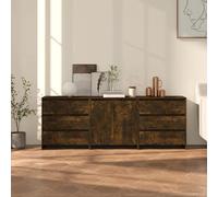 VidaXL Buffets 3 Pcs Chêne Fumé