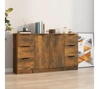 vidaXL Buffets 3 pcs - Chêne fumé