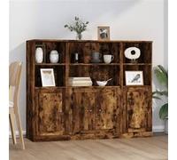 vidaXL Buffets 3 pièces – chêne fumé, bois d'ingénierie