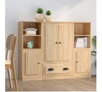 vidaXL Buffets 3 pcs chêne sonoma bois d'ingénierie Marron
