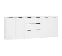 vidaXL Buffets 3 pièces Blanc Bois d'ingénierie