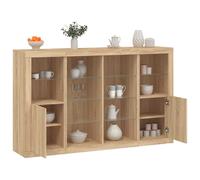 vidaXL Buffets LED 3 pcs Chêne sonoma