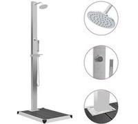vidaXL Douche de jardin avec élément de sol WPC acier inoxydable