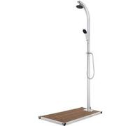 vidaXL Douche de jardin avec plaque de base brune 220 cm Aluminium