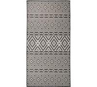 vidaXL Tapis à tissage plat d'extérieur Rayures 100 x 200 cm noir